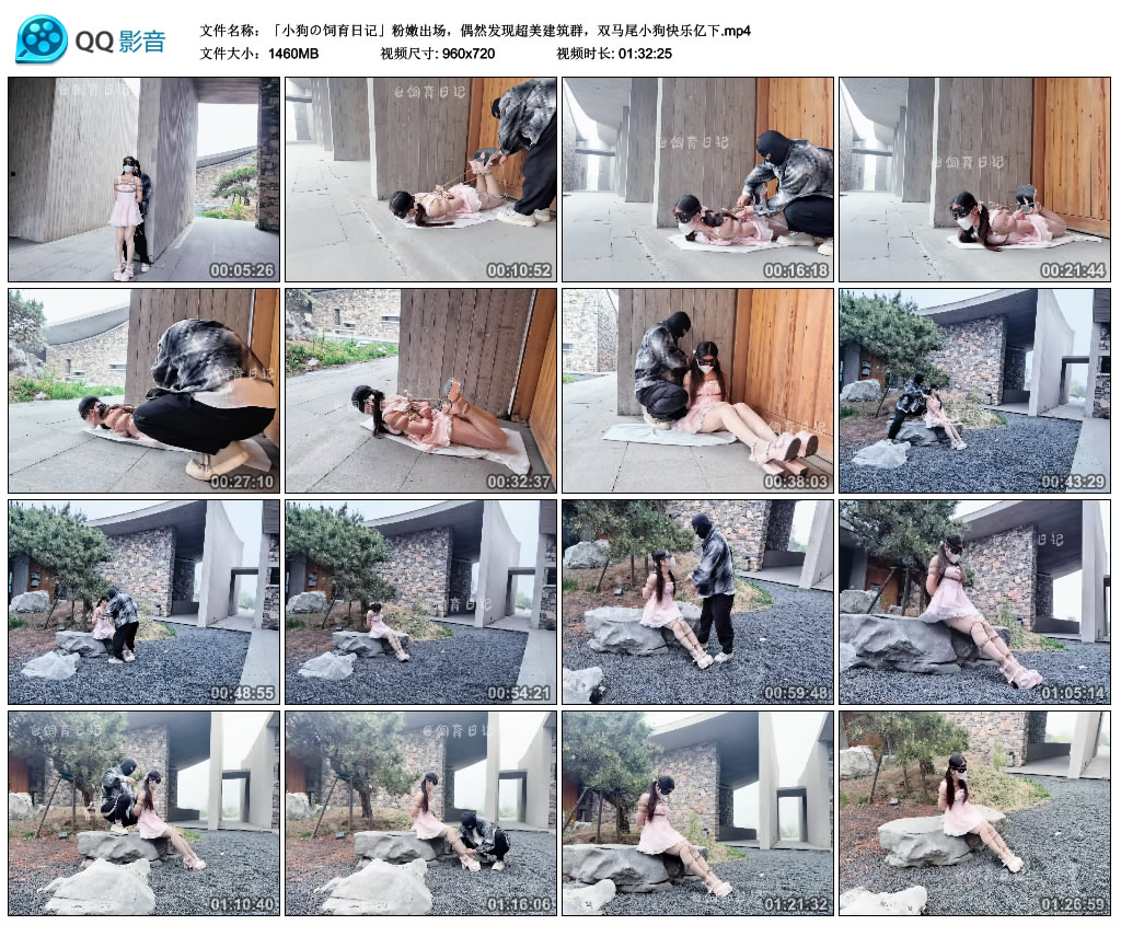 【小狗の饲育日记】粉嫩出场，偶然发现超美建筑群，双马尾小狗快乐亿下-缚乐绳艺