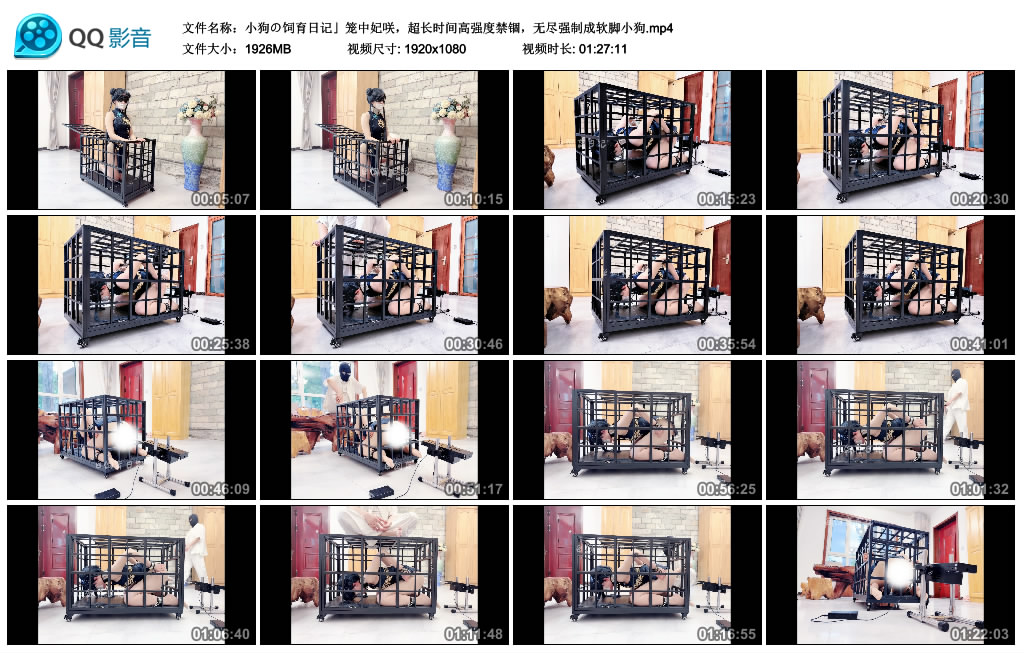 【小狗の饲育日记】笼中妃咲，超长时间高强度禁锢，无尽强制成软脚小狗-缚乐绳艺