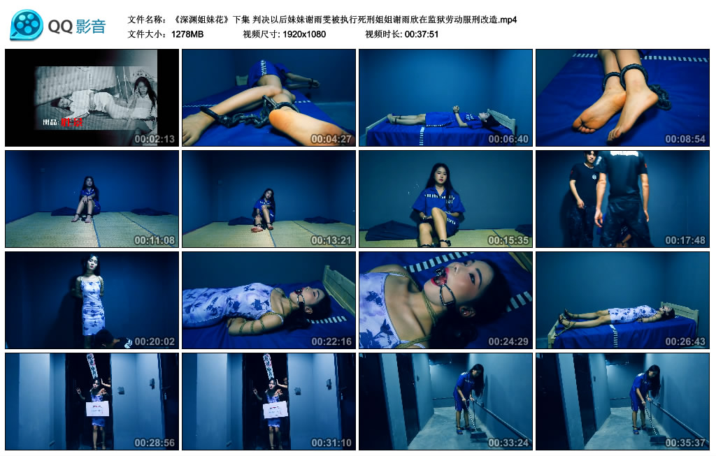 【胜景影视】深渊姐妹花（下集） 判决以后妹妹谢雨雯被执行死刑姐姐谢雨欣在监狱劳动...-缚乐绳艺